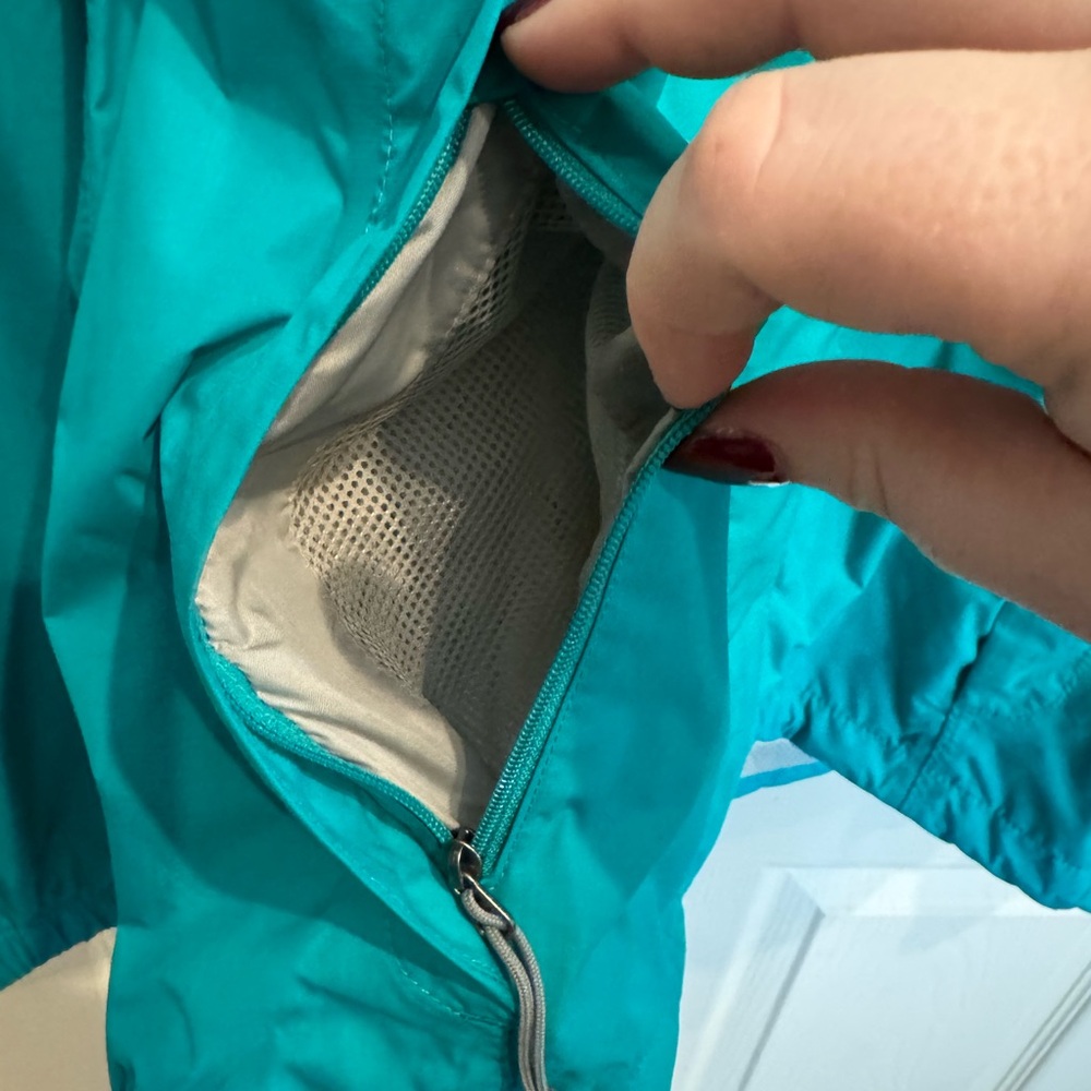 Teal Northface Rain Jacket Medium - image 4